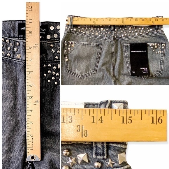 NWT The Kooples Jeans Nelly Studded Gray Low Rise Jeans, Size 26 - Picture 14 of 14
